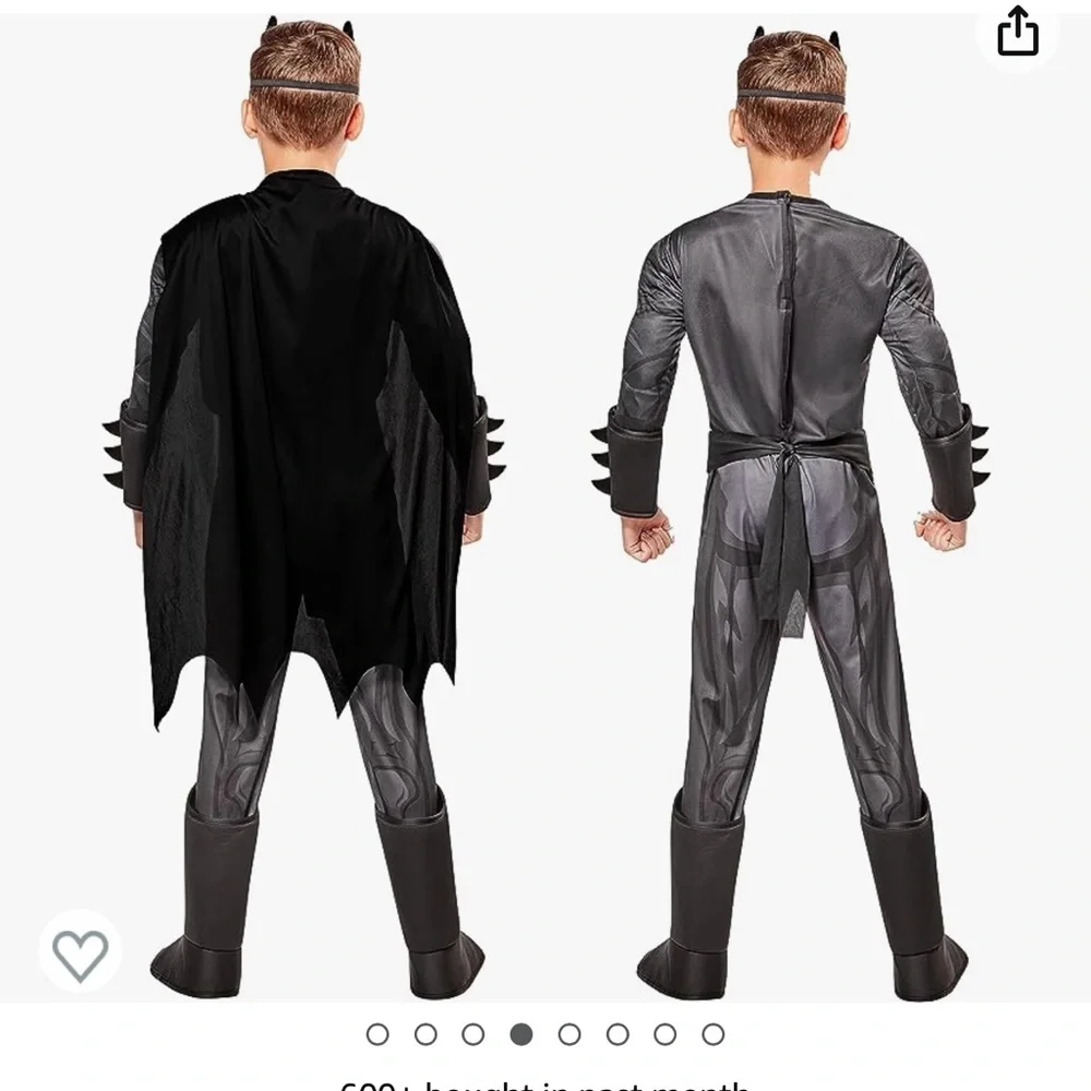 Batman Kids Black & Yellow Muscle Chest Costume